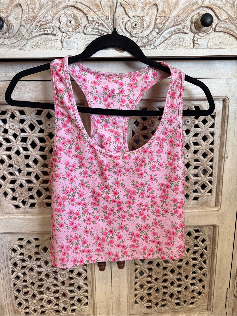 Evolution and Creation Pink Floral Active Set - Crop Tank & Leggings